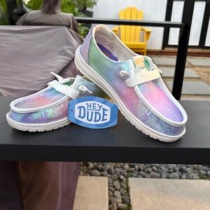 Hey Dude Kids' Iridescent Pastel Sneakers